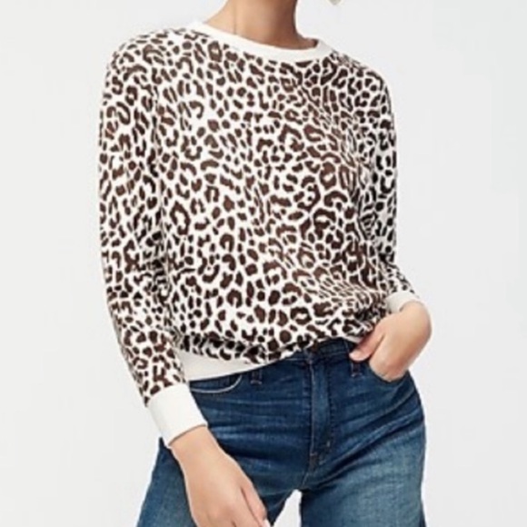 J. Crew Tops - JCrew Leopard Print Sweatshirt NWT